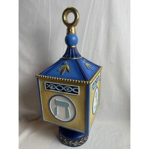 Large Illuminated Hanukkah Dreidel Tabletop Decoration Blue Gold LED Light Up